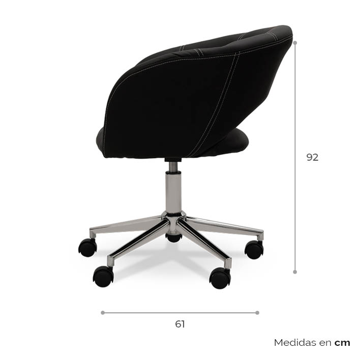 Silla De Oficina Pu Negra Graki | Sillas Oficina | home-office